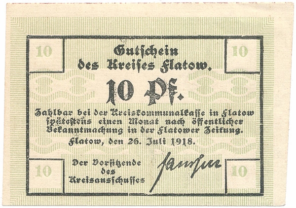 Złotów - Flatow - 10 fenigów 1918