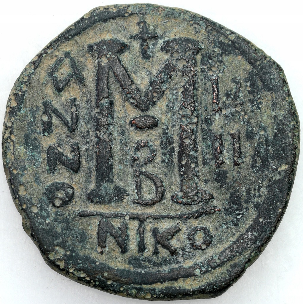 Bizancjum. Justin II i Sofia (565-578). Follis, Nikomedia