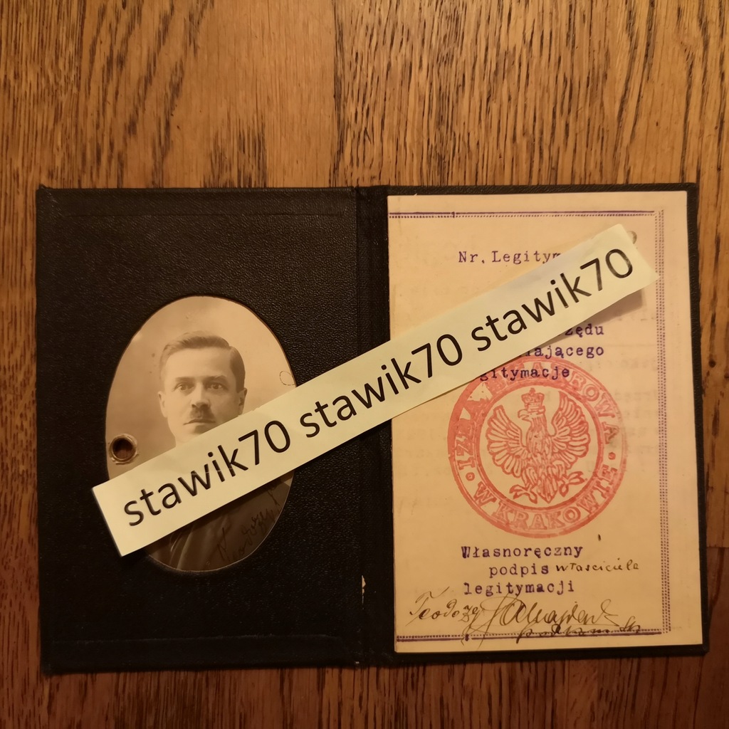 Legitymacja 1934 Urzad Skarbowy Krakow Unikat 9183052394 Oficjalne Archiwum Allegro