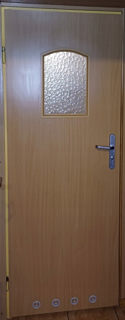 Drzwi wewnętrzne łazienka-wc lewe buk oszklone