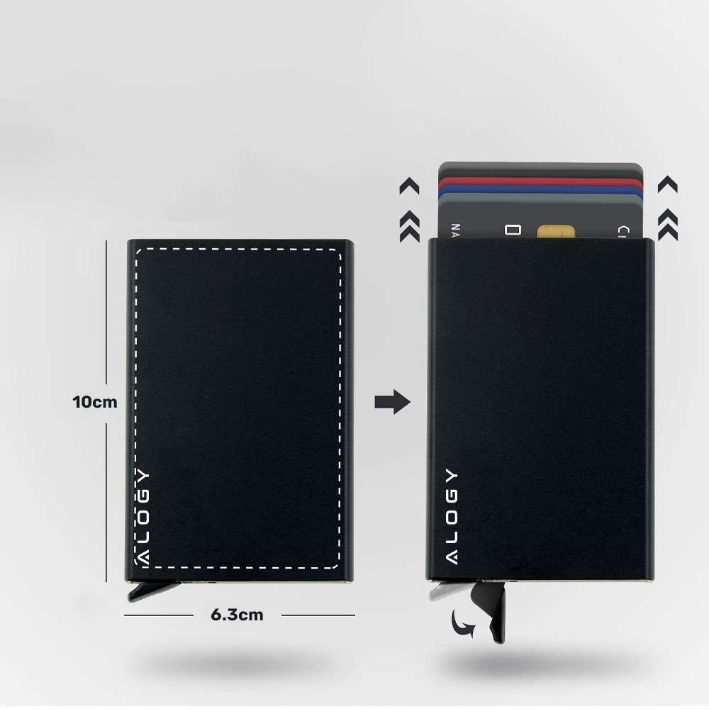 Portfel antykradzieżowy Alogy inteligentny RFID Smart etui na karty Czarne