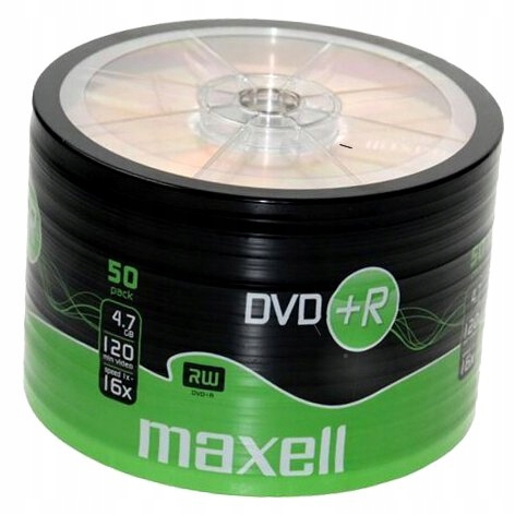 PŁYTY DVD+R 4,7 GB 16X MAXELL SP50 50 SZTUK JAKOŚĆ