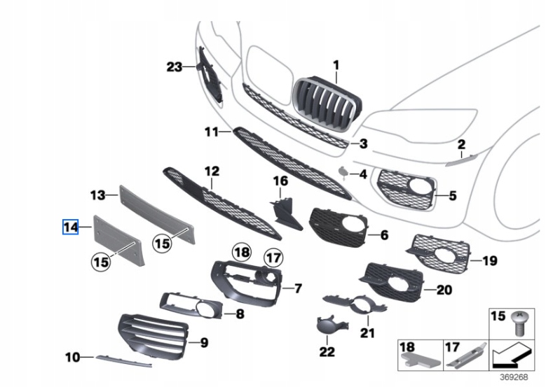 PODKŁADKI POD TABLICE BMW X6 E71