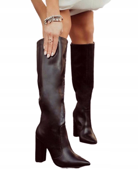 KSL671 KOZAKI NA SŁUPKU LUŹNE KLASYCZNE CZARNE 36