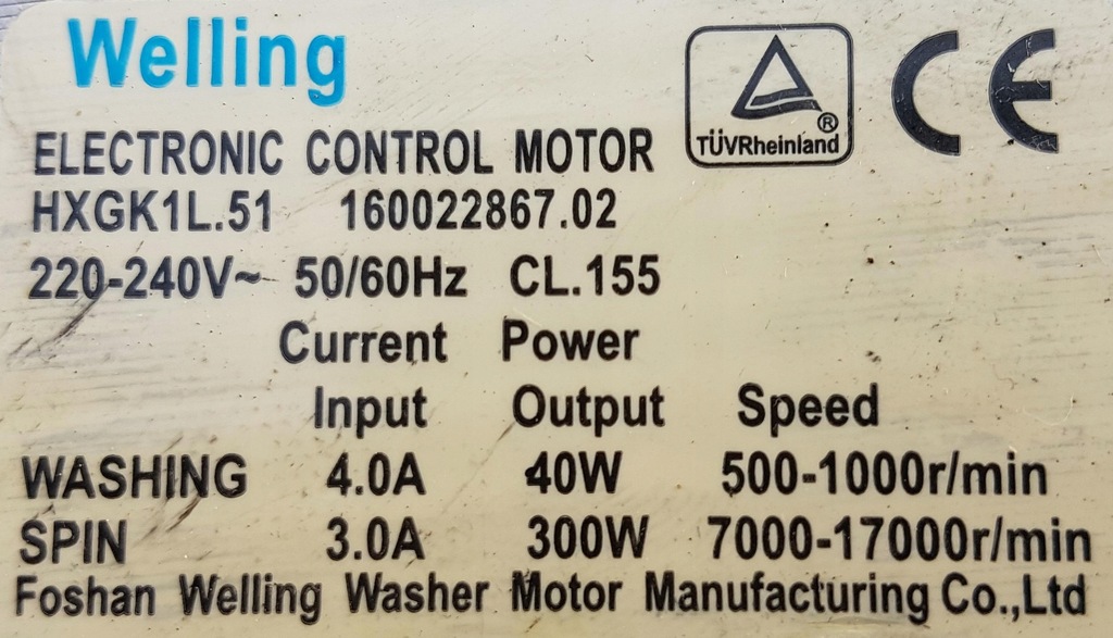 Silnik WELLING HXGK1L.51 Indesit NOWE szczotki - 10167954849 ...