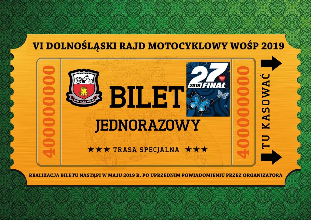 Bilet nr 4 - MOTOCYKLOWY RAJD WOŚP 2019