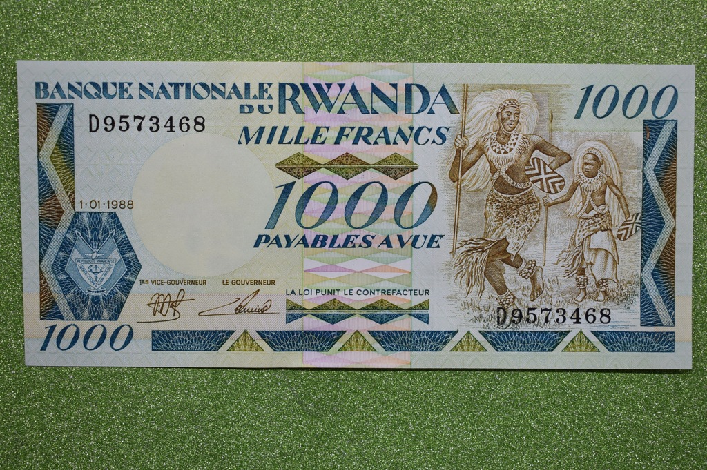 1000 FRANCS, RWANDA, 1988r, UNC-