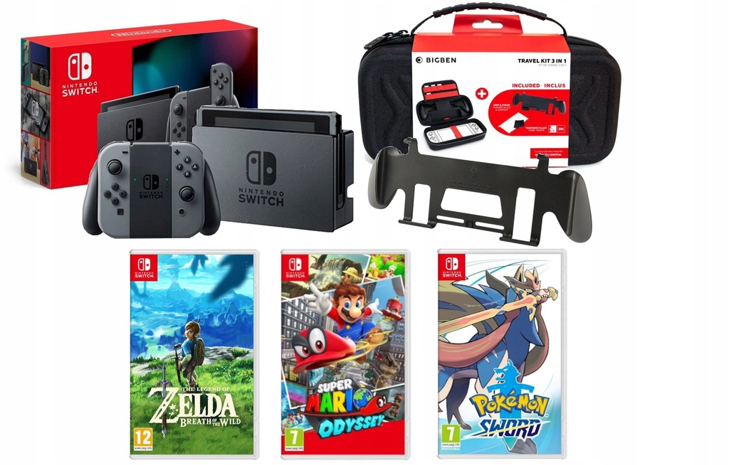 NINTENDO SWITCH GRAY V2 GWARANCJA GRY I AKCESORIA