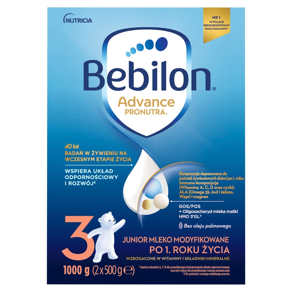 Mleko modyfikowane Bebilon Advance Pronutra 3 1000 g