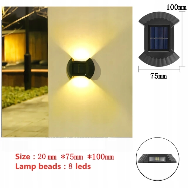 8leds inteligentny na energię słoneczną oświetlen