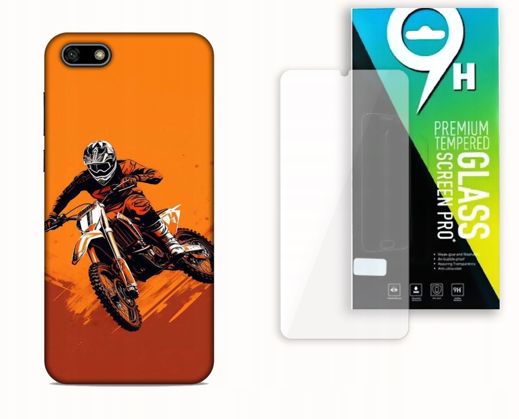 ETUI CASE DO HUAWEI Y5 2018 + SZKŁO HARTOWANE - SPEEDWAY ŻUŻEL CROSS
