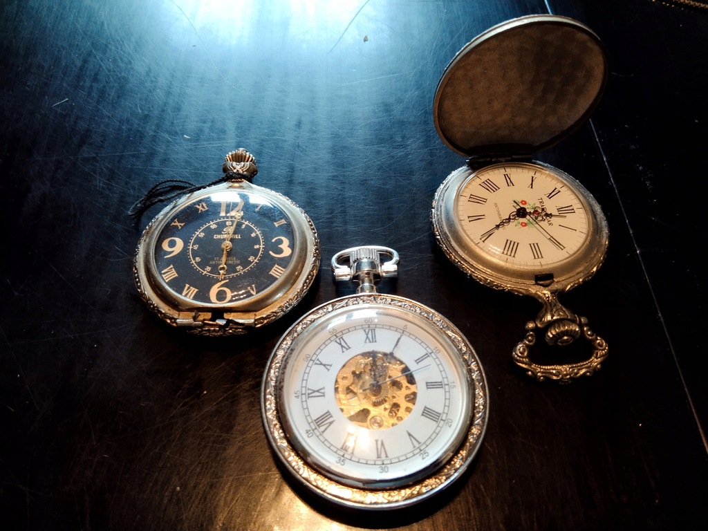 3 zegarki kieszonkowe do naprawy lub na części