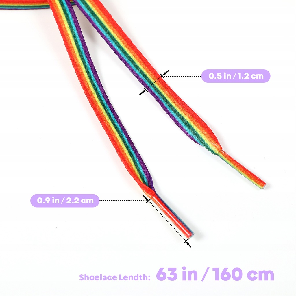 1 para Zabawy sznurowadła Rainbow kolorowe koronki