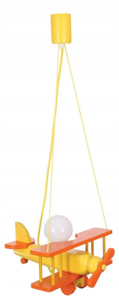 Lampka sufitowa dziecięca samolot AREOdrewno żółty