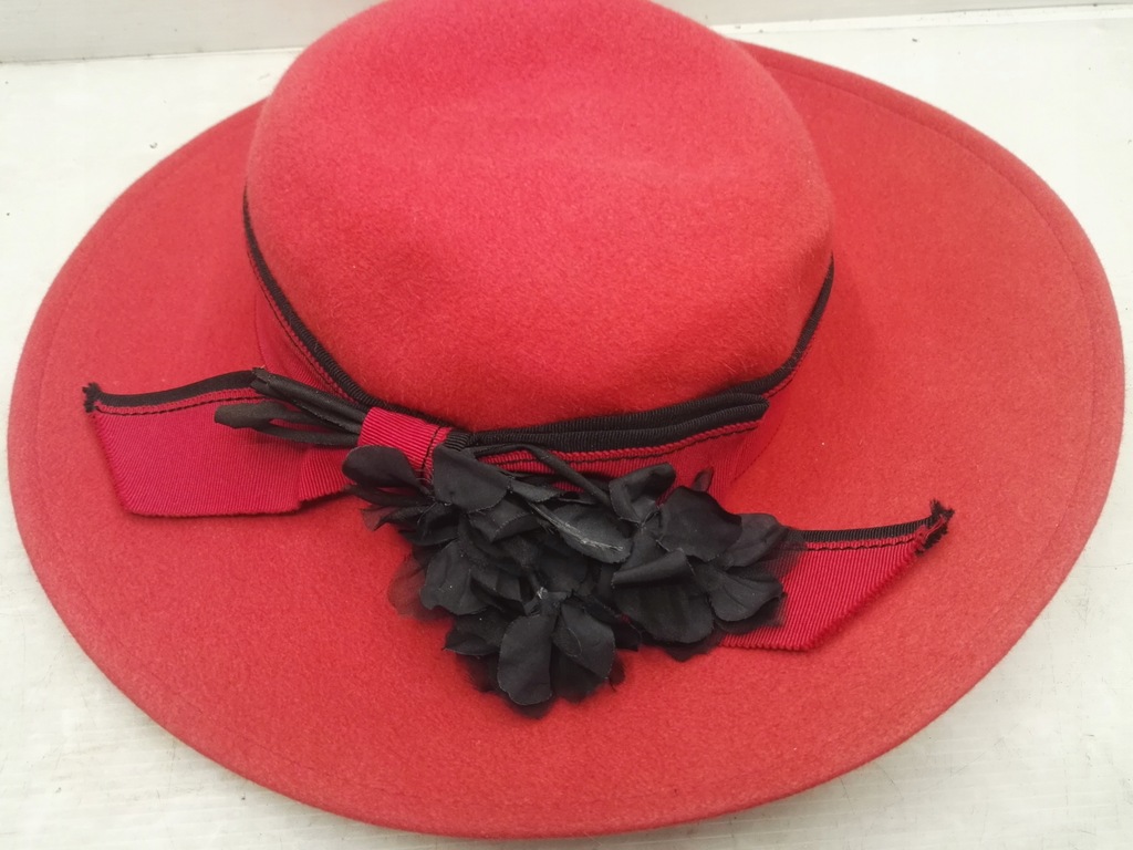 kapelusz filcowy czerwony damski EIN MAYSER 1833 MILZ HUT 55