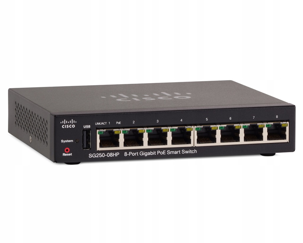 Switch Cisco SG250-08HP-K9-EU 8-port Gigabit PoE (04287)