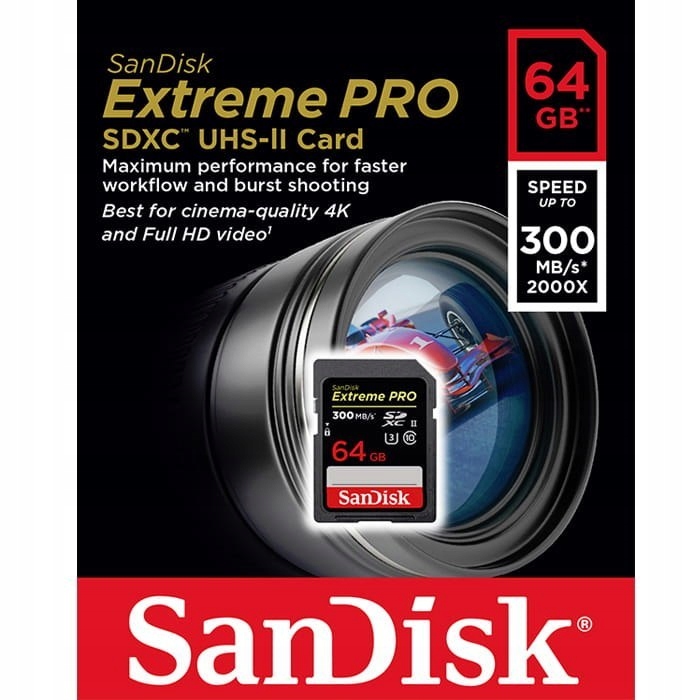 Karta SanDisk Extreme Pro SDXC 64GB 300MB/s UHS-II