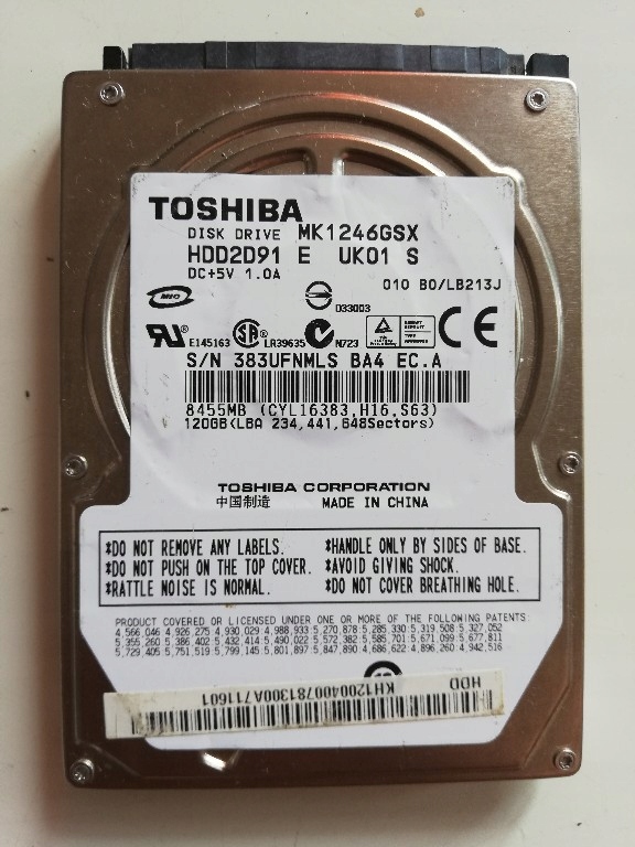 Dysk twardy 120Gb Toshiba