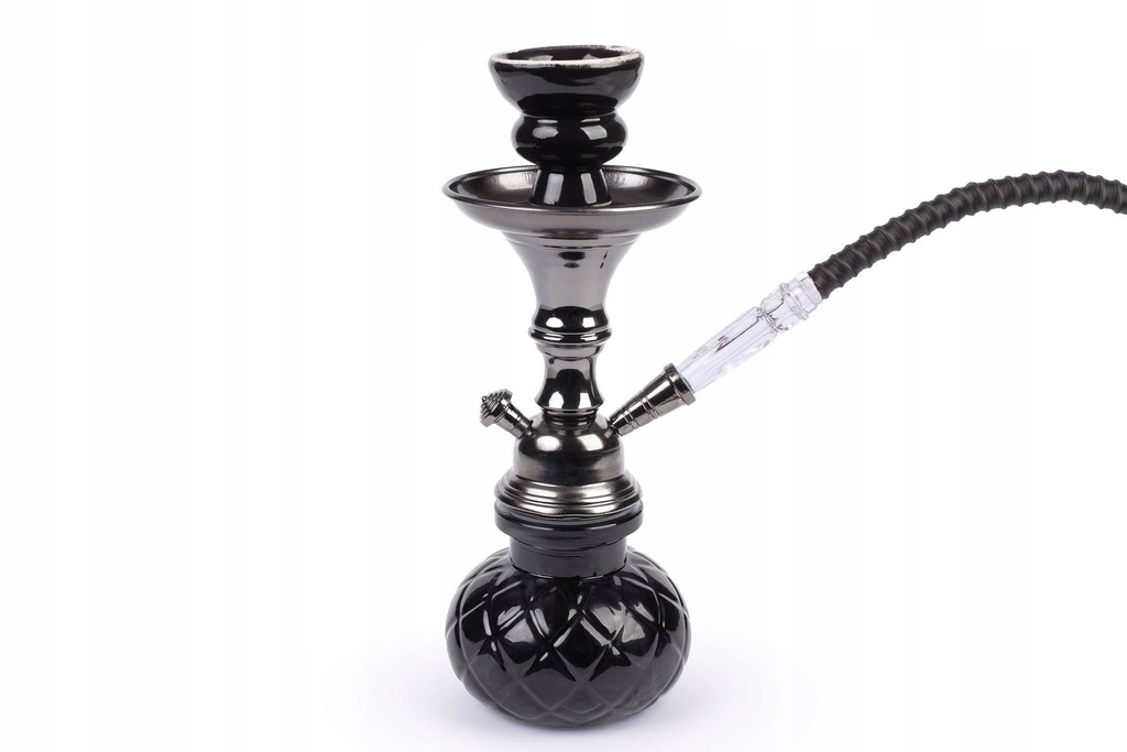 CZARNA FAJKA WODNA SHISHA 1węzowa wąż bongo SZISZA szysza mała pączek 26cm