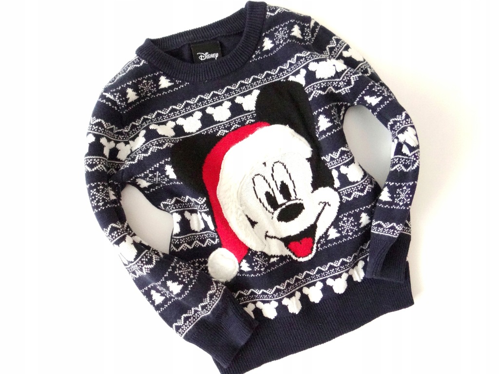 Świąteczny sweterek z Mickey*86 / 12-18 M