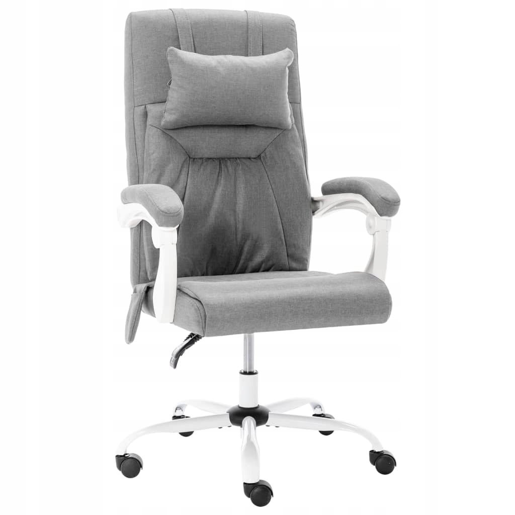 Krzesło biurowe z funkcją masażu, szare, obite tk