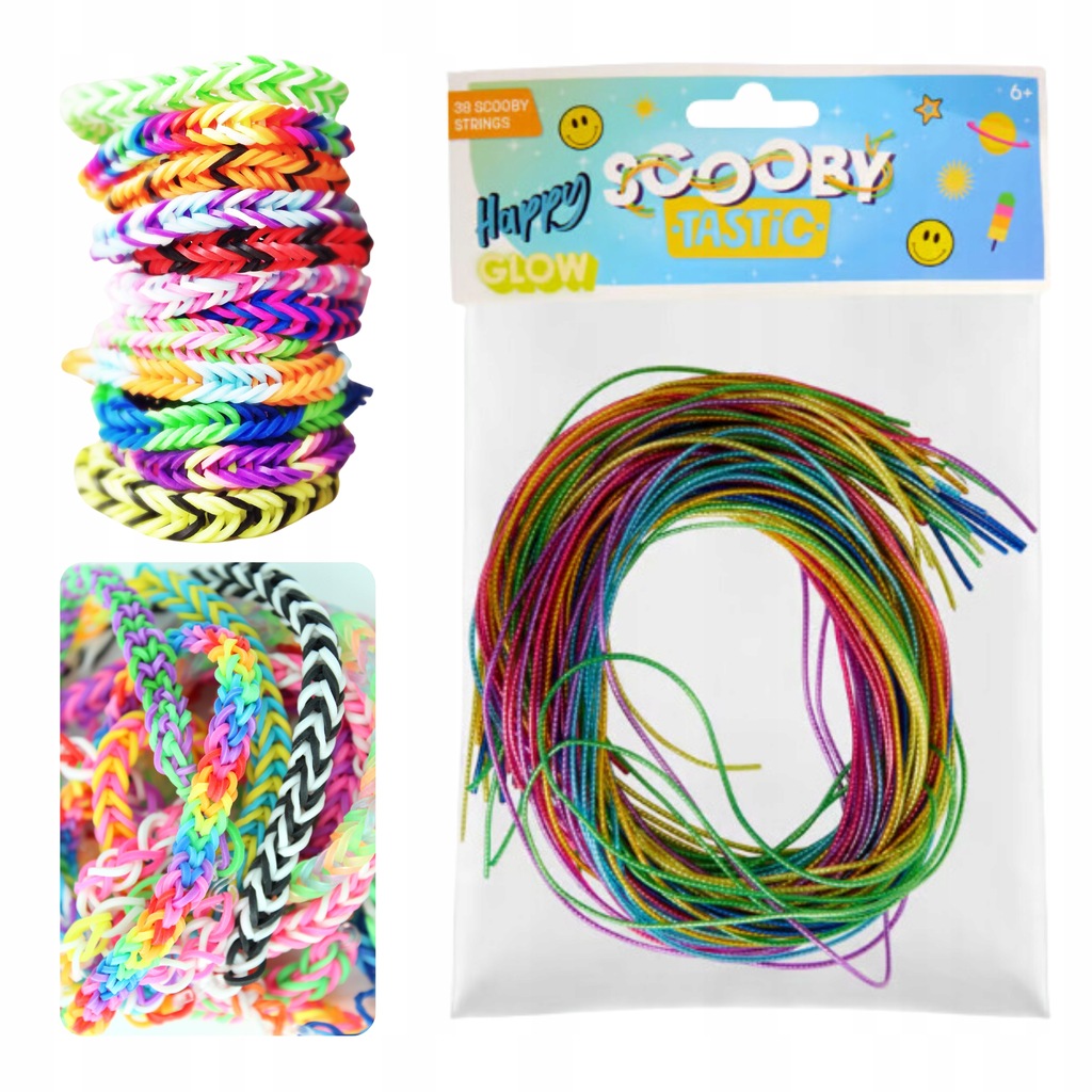 ŻYŁKI WĘŻYKI FILOFUN FILOFAN do bransoletek breloków GLOW 38 szt