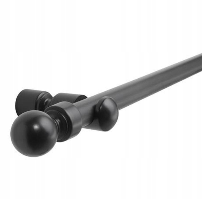 IKEA PORTION 210cm czarny pojedynczy karnisz