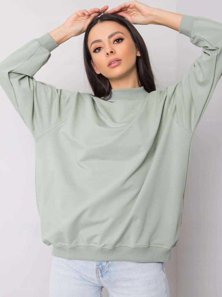 PISTACJOWA BAWEŁNIANA BLUZA BASIC (S/M) ZIELONY