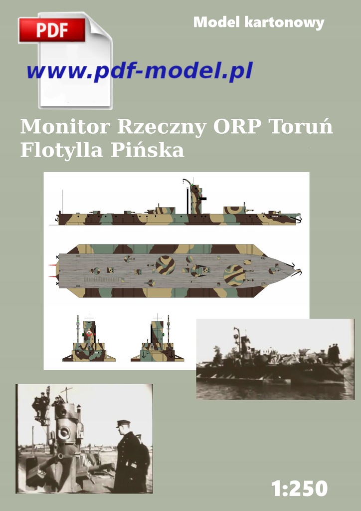 Monitor Rzeczny ORP Toruń 1939 // model kartonowy