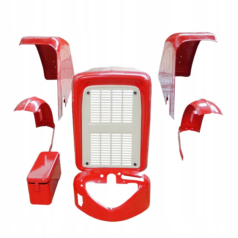 Komplet blacharki lakierowanej C-360 czerwony duży - błotnik tylny 2x, błot