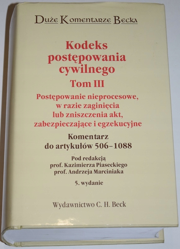 Piasecki, Kodeks postępowania cywilnego tom III