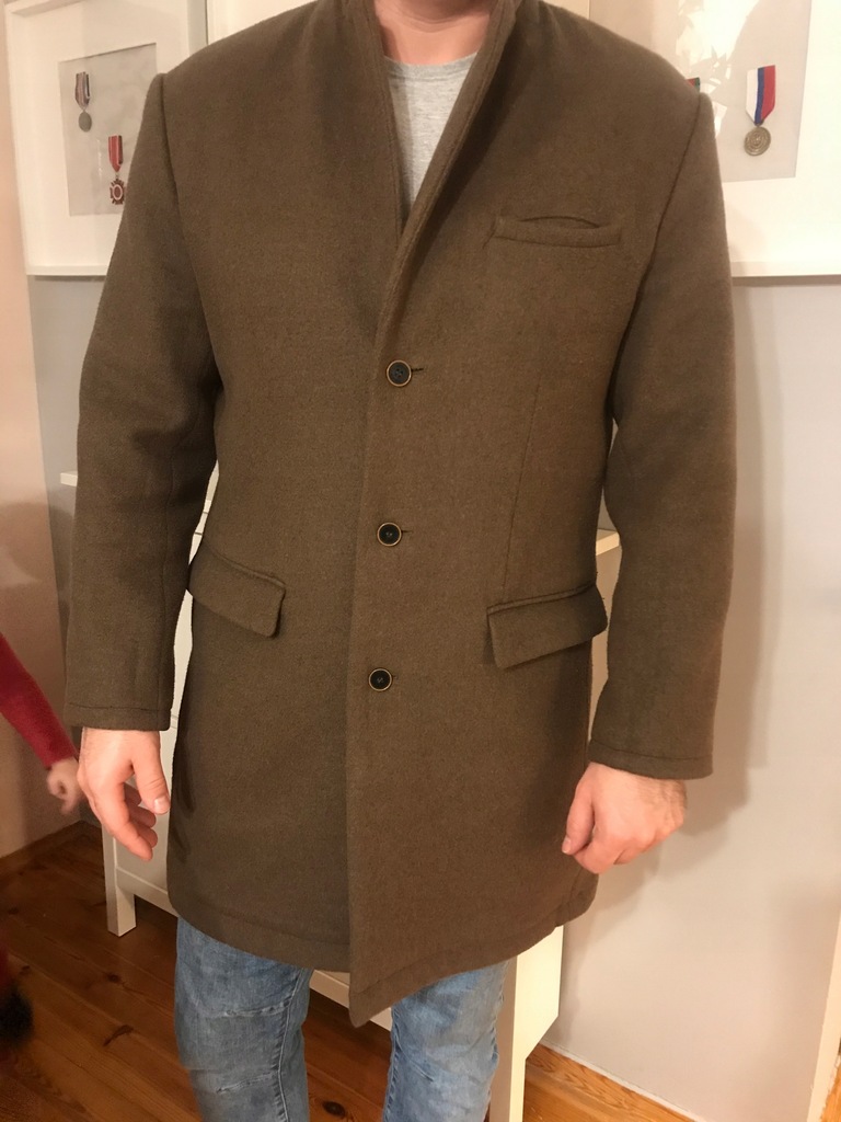 Płaszcz męski wełna Reserved zima jesień XL