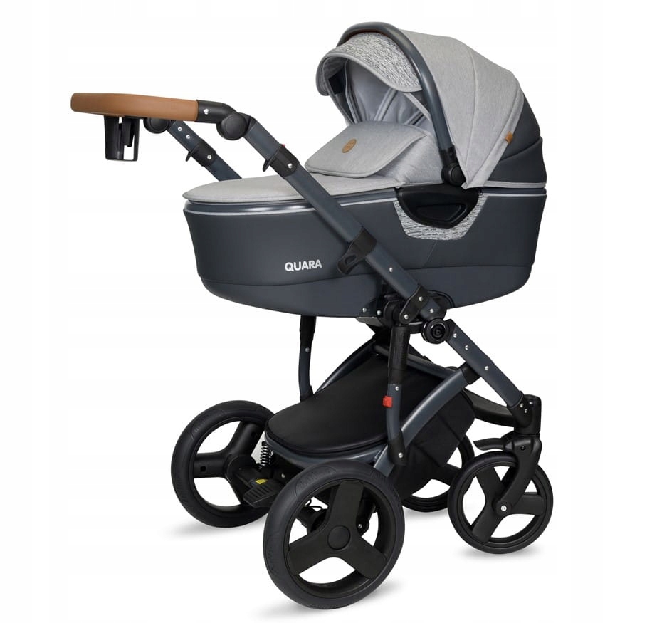 Coto Baby Wózek 2 W 1 Quara Len Grey Graphite Eco