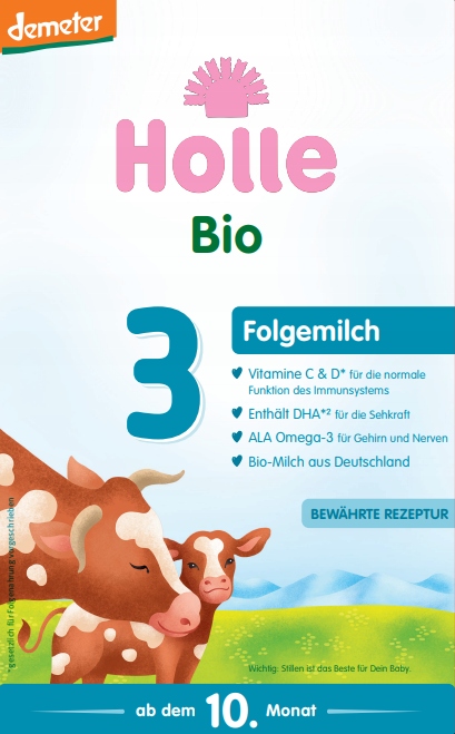 MLEKO KROWIE 3 NASTĘPNE DLA NIEMOWLĄT PO 6 MIESIĄCU DEMETER BIO 600 g - HOL