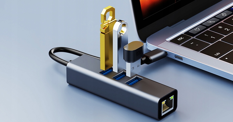 Купить USB-C 3.1 LAN 1000 Мбит/с Ethernet адаптер RJ45 HUB: отзывы, фото, характеристики в интерне-магазине Aredi.ru
