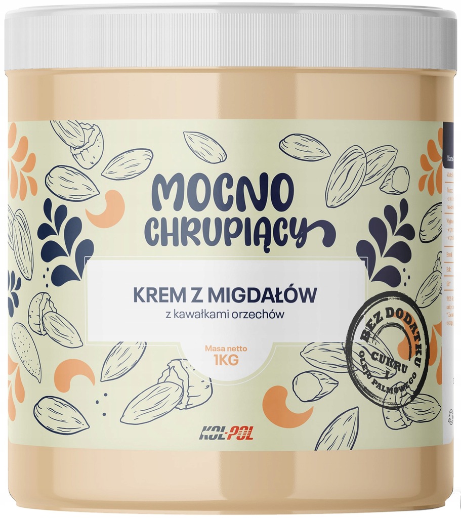 KREM Z MIGDAŁÓW 1kg Masło migdałowe chrupiące 100%