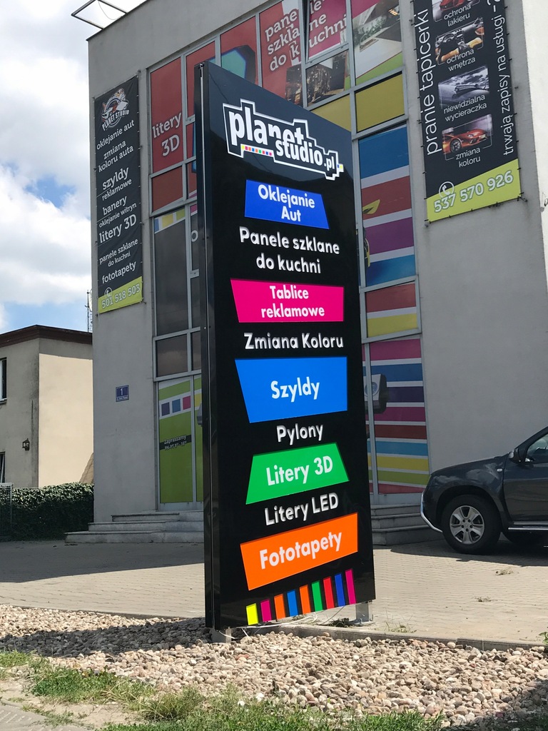 PYLON REKLAMOWY TOTEM TABLICE REKLAMOWE 2m x 80cm - 7610343921