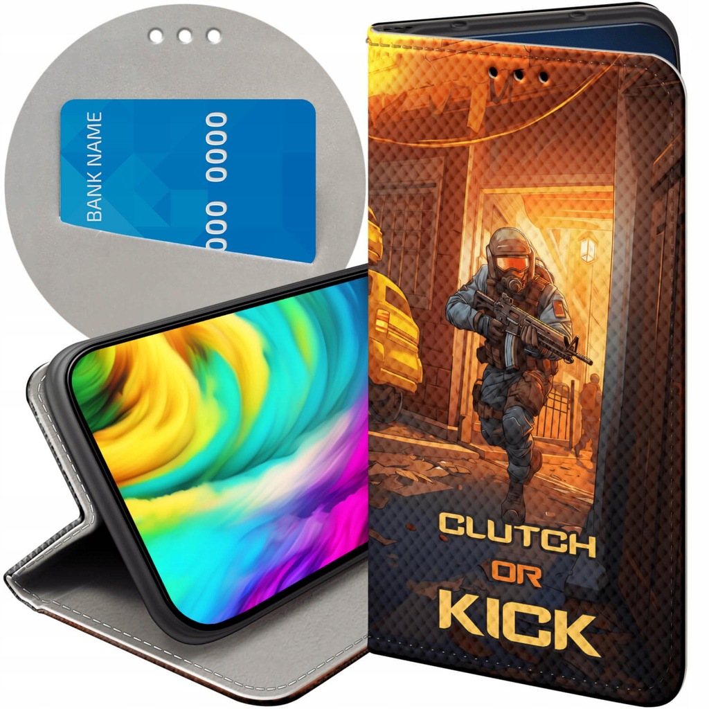 ETUI Z KLAPKĄ DO XIAOMI REDMI 9A WZORY CS GO COUNTER-STRIKE FUTERAŁ CASE
