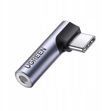 Ugreen adapter AV154 80384 USB-C męski kątowy/mini jack 3.5mm żeński szary