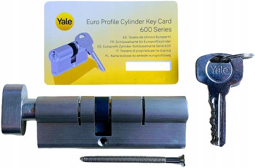 YALE WKŁADKA GAŁKA 40G/50 9CM 90MM Y600 5 KLUCZY KARTA KODOWA