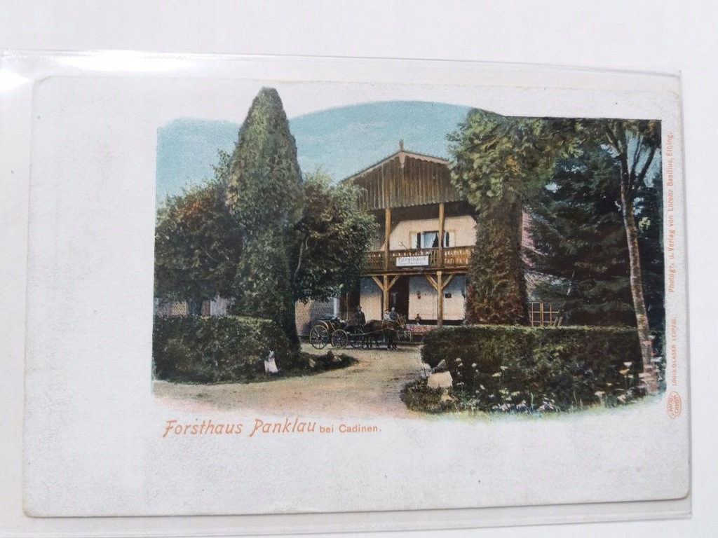 Forsthaus Panklau bei Cadinen, pocztówka Kadyny