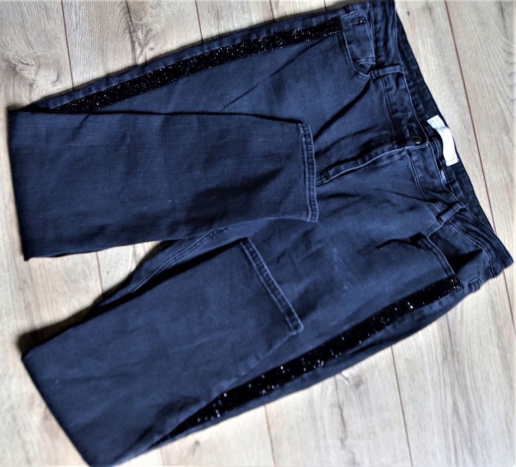 NEXT SKINNY high rise jeansowe spodnie lampasy 3XL