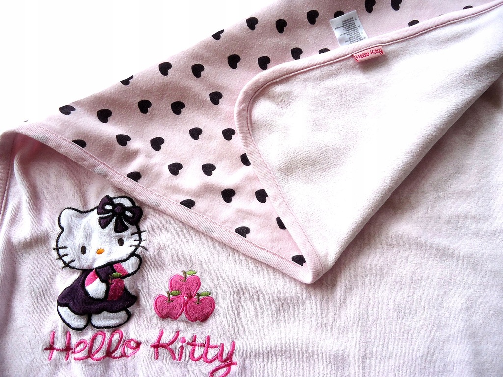 H&M HELLO KITTY różowy dwustronny kocyk