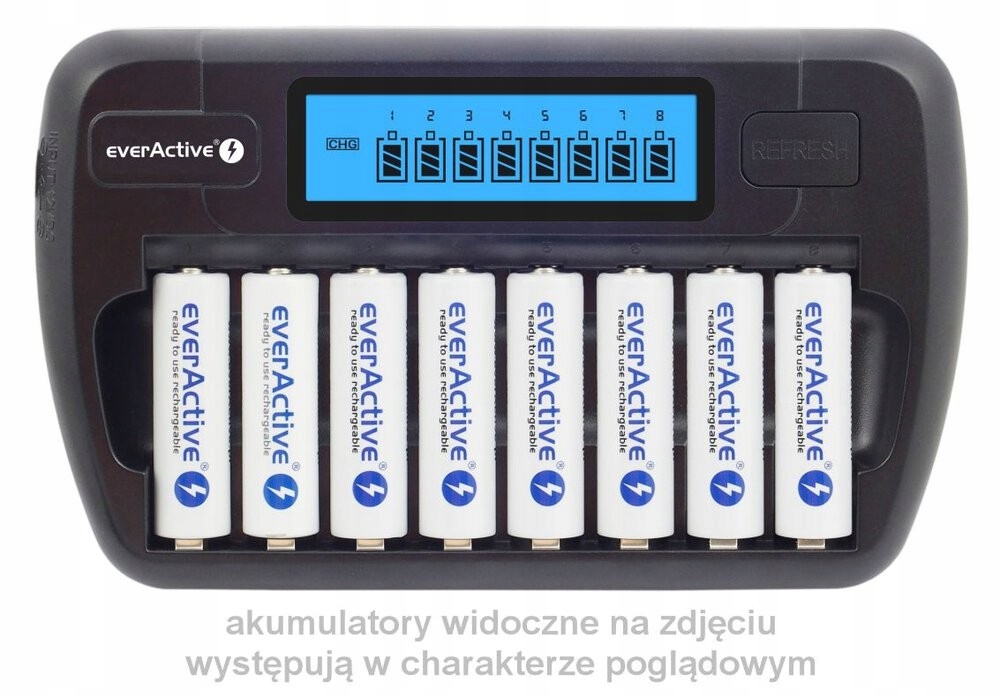 EVERACTIVE Ładowarka akumulatorowa NC-800 do 8