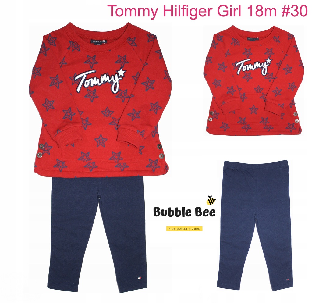 Tommy Hilfiger, bluza,getry, dziewczynka, r 86