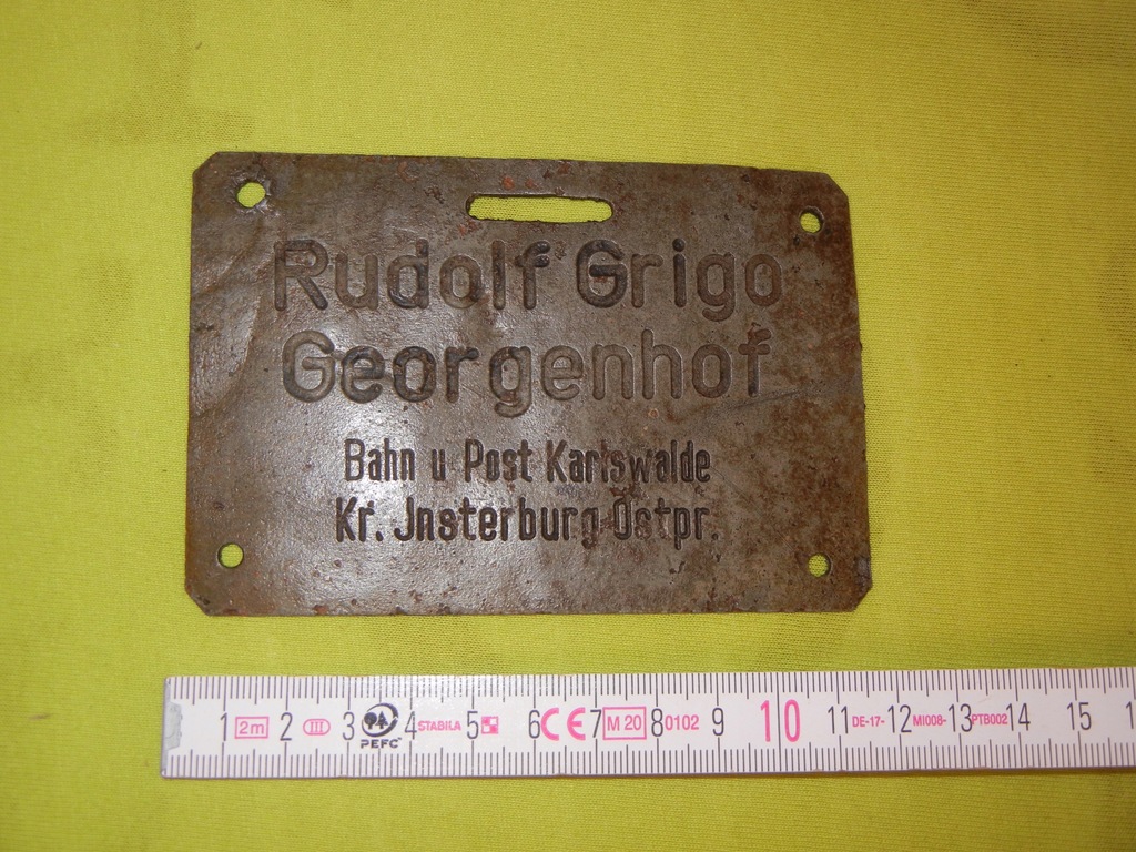 Tabliczka przewoźnika Karlswalde Insterburg Ostpr