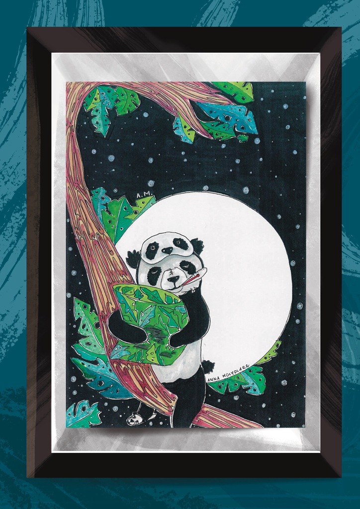 PANDA GRAFIKA AUTORSKA PLAKAT ILUSTRACJA OBRAZ A5