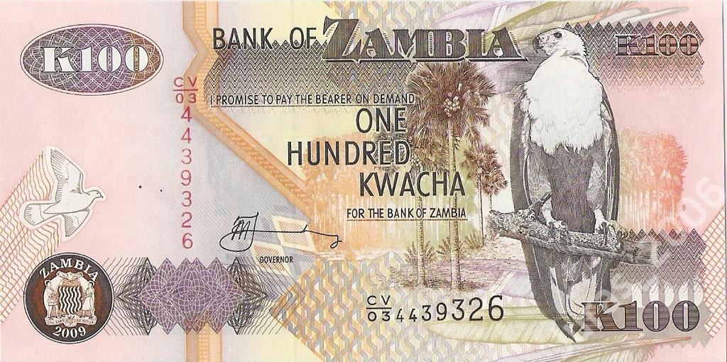 100 Kwacha ZAMBIA 2009 DeLaRue P-New UNC NOWOŚĆ