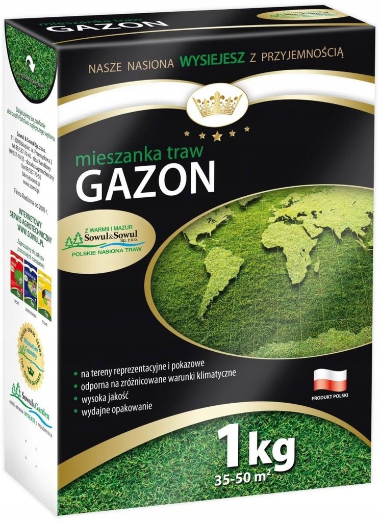 Mieszanka traw Hobby, gazon, 1 kg, Sowul & Sowul