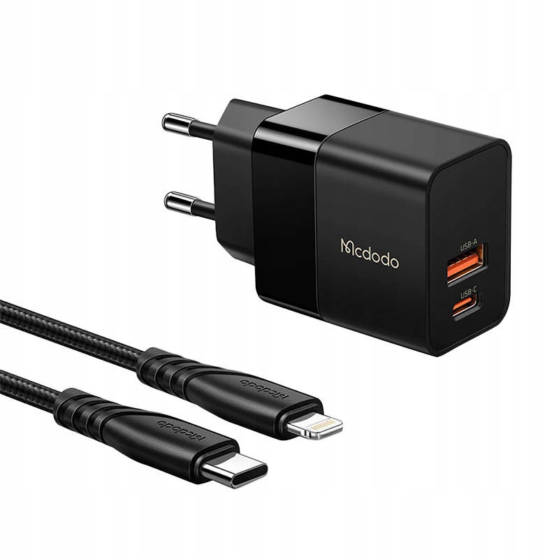 Ładowarka sieciowa Mcdodo CH-1952 USB + USB-C, 20W + kabel USB-C/Lightning